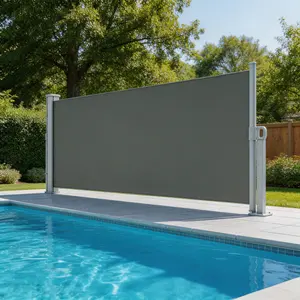 Garvee 71''x138'' Retractable Side Awning for Patio - Waterproof & UV-Resistant Privacy Screen, Folding Divider for Patio, Balcony, and Pool Areas in Grey