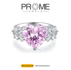 (SR169)S925 Sterling Silver Heart Rings 6CT 5A Cubic Zirconia Hand-Set Mother’s Day Gift Hypoallergenic & Versatile Perfect Gift Gift for Mom Everyday Elegance