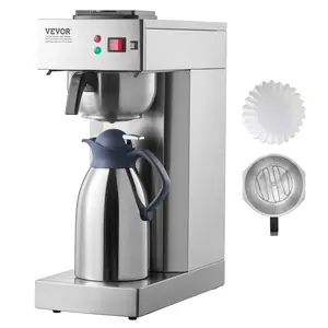 VEVOR 12 Cups Commercial Drip Coffee Maker, Coffee Maker Machine with Thermal Carafe to Keep Warm or Cold, Stainless Steel Pour Over Coffee Brewer for Restaurant, Office, Cafe