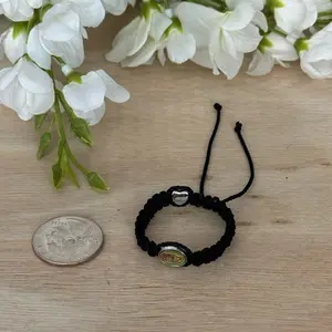 Newborn Toddler Close to the Heart Virgin Mary Bracelet with Heart Charm Religious Accessory Faithful Growing Wrists