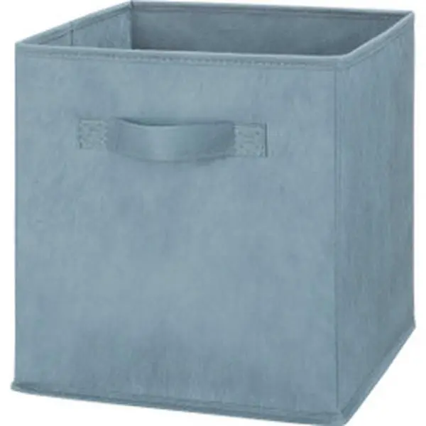 Whitmor 122066 Collapsible Stackable Cubes Storage Box - Blue Home Organiser with Cutout, Multi-Purpose Home Supplies Storage Box