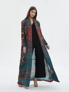 Miyake Women's Abaya Long Robe Cardigan Windbreaker Coat Pleats, Arab Style Ethnic Clothing, Ramadan Fashion Party Essential, Commuter Must-Have, Casual