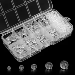 476 count Clear  Round Glass Beads for  Making, Transparent Glass Spacer Loose Beads for Crafts Bracelets Necklaces Charms Pendants Gifts Presents Friendship