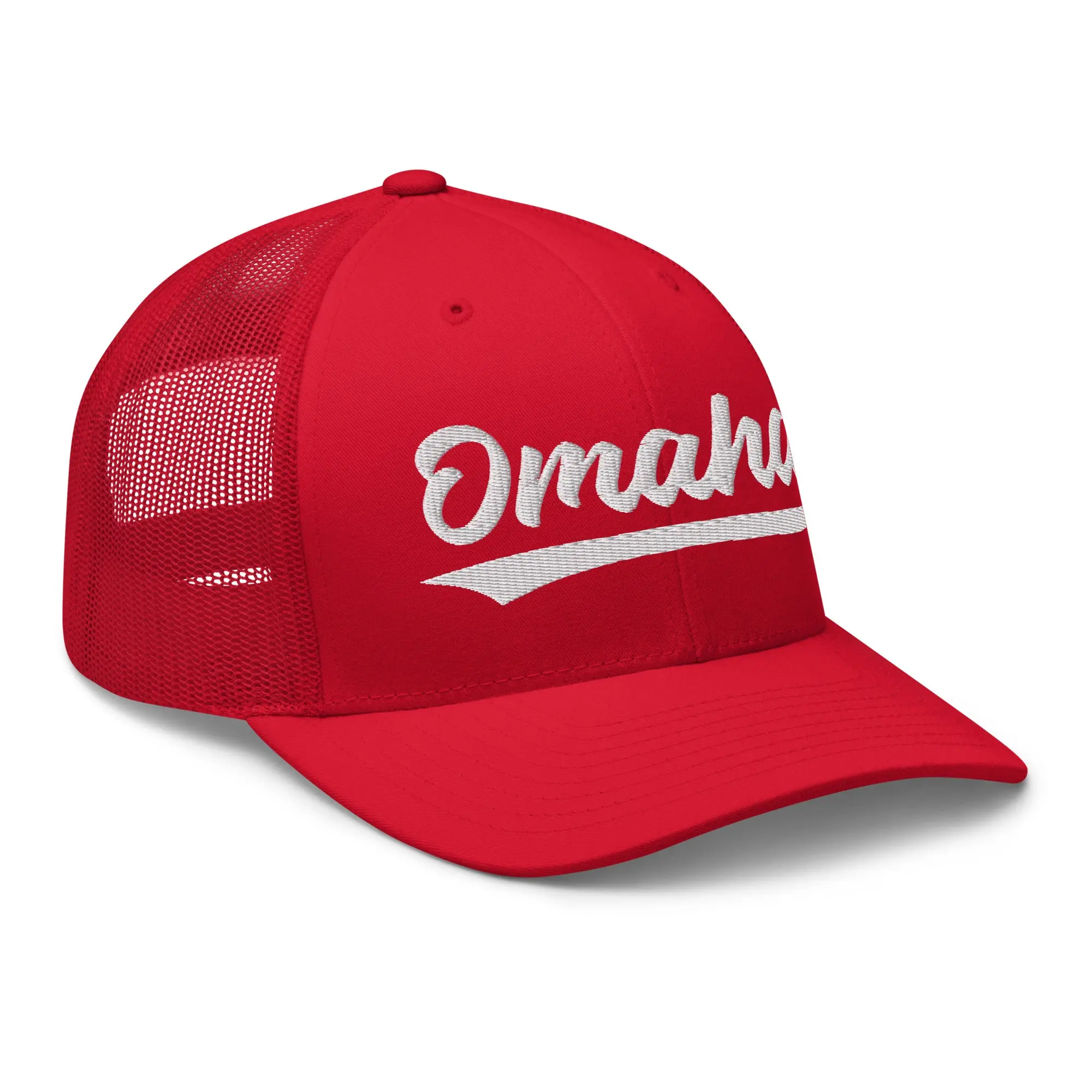 Vintage Omaha Sports Script Retro Omaha Trucker Cap Hat 