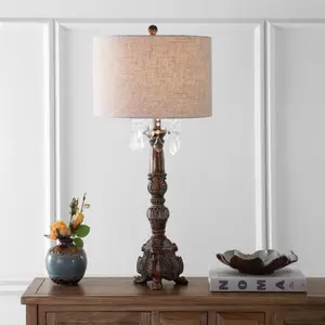 JONATHAN Y Carlisle Resin/Acrylic LED Table Lamp , for bedroom, living room, foyer, hallways, dining room, dorms