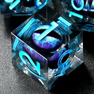 Dragon Eye Dice, Liquid Core Dice Set DND Dungeons n Dragons Resin D&D Dice Role Playing Polyhedral Beholder's Ttrpg Dice RPG