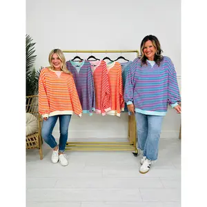 Stripe Hype Pullover Top in Four Colors