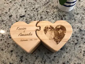 Wooden Box with Drawers, Double Heart, Jewelry Box, Handcrafted, Custom Box, Personalized Box, Handmade, Box, Home Decor, Engraved Stash Box