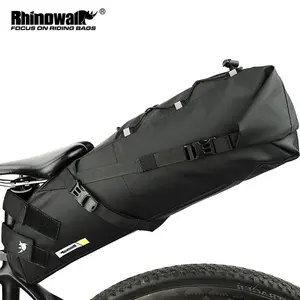 Rhinowalk Bike Saddle Bag Waterproof 5L-13L Large Capacity Foldable Tail Rear Bag Reflective Cycling MTB Trunk Pannier Black