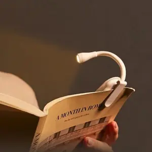USB Rechargeable Book Light, Portable 3 Color Dimmable LED Book Light, 360° Adjustable Clip Light for Reading, Bed Reading Book Light
