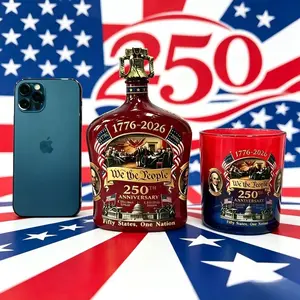2026 American Independence Day Commemorative Wine Bottle, Patriotic Theme Collectible Display Piece, Whiskey Glass, 1pc, Durable, Drinkware