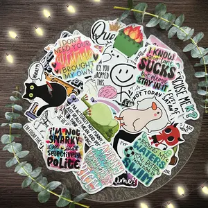 Snarky Sarcastic Sticker Pack, Funny Waterproof Vinyl Decals with dry adult humor
