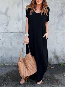Women's Summer Maxi Dress, hangs beautifully on body with flattering cut that can be dressed up or down