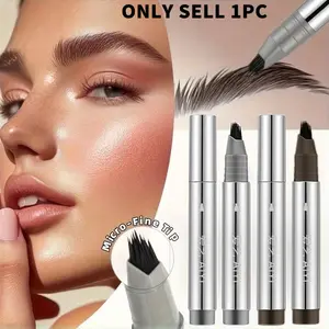 Eyebrow Enhancer Stick, Large Brush Head Eyebrow Pen, Long-Lasting Waterproof Precision Makeup, Easy to Use Multifork Tip