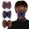 3 Pcs Vintage Crystal Rhinestone Flower Butterfly Hair Clip – Elegant Barrette for Women