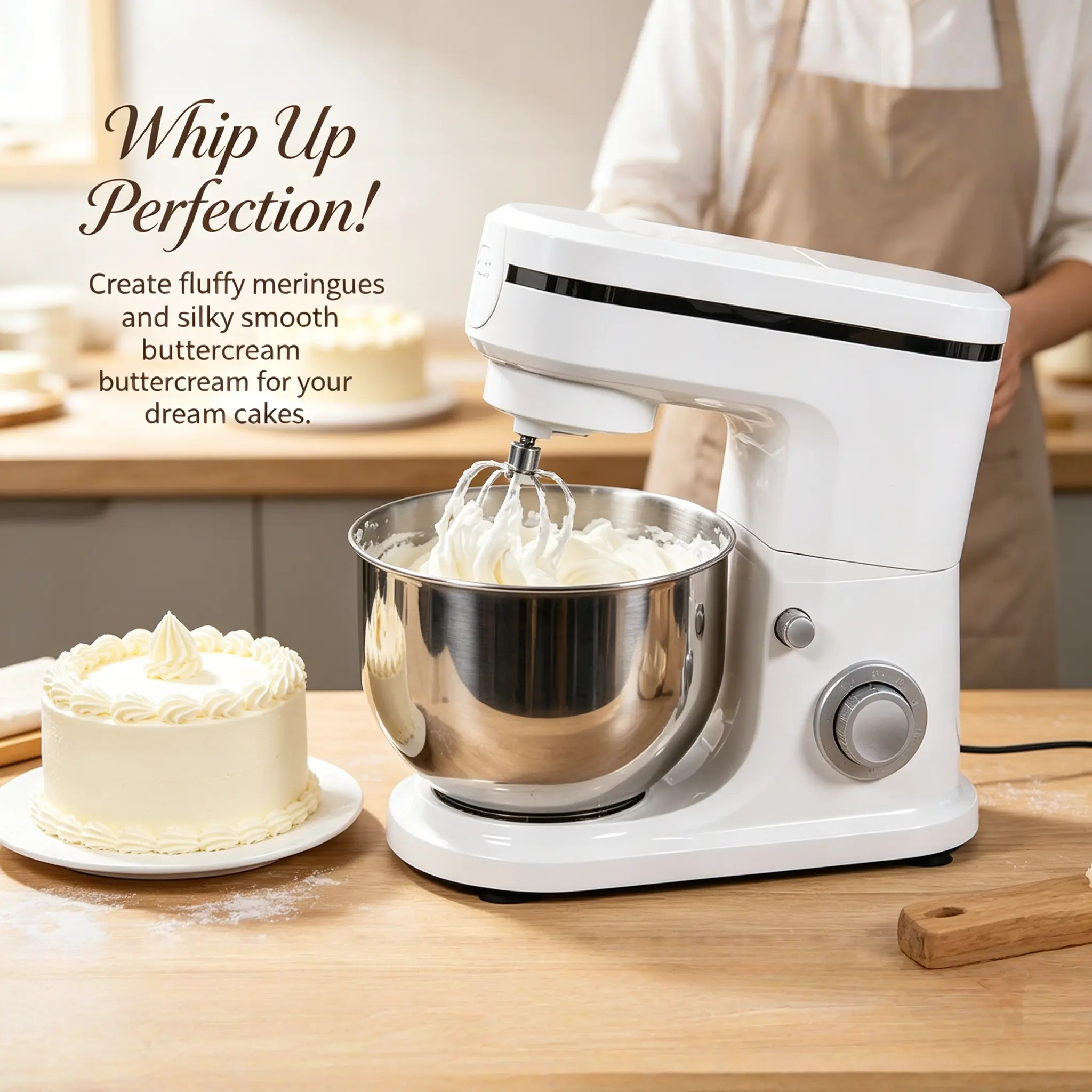 1pcs Beginner Home Cooks 6L Small Kneading Chef Machine, All-in-one Electric Mixer For Dough Noodle Cream Egg White, Space Saving Stable Body For Household Daily Baking, Kitchen Stand Mixer Bread Dough Maker Egg Beater