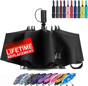 Compact Reverse Folding Umbrella Auto Windproof Travel Umbrella