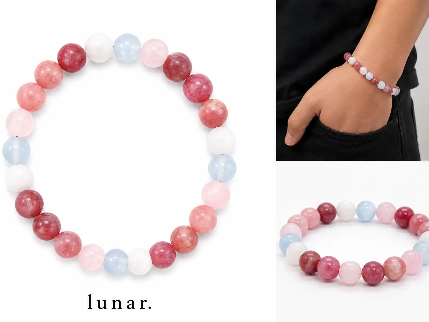 lunar Artificial Crystal Bracelet men and women great for everyday outfit cute design