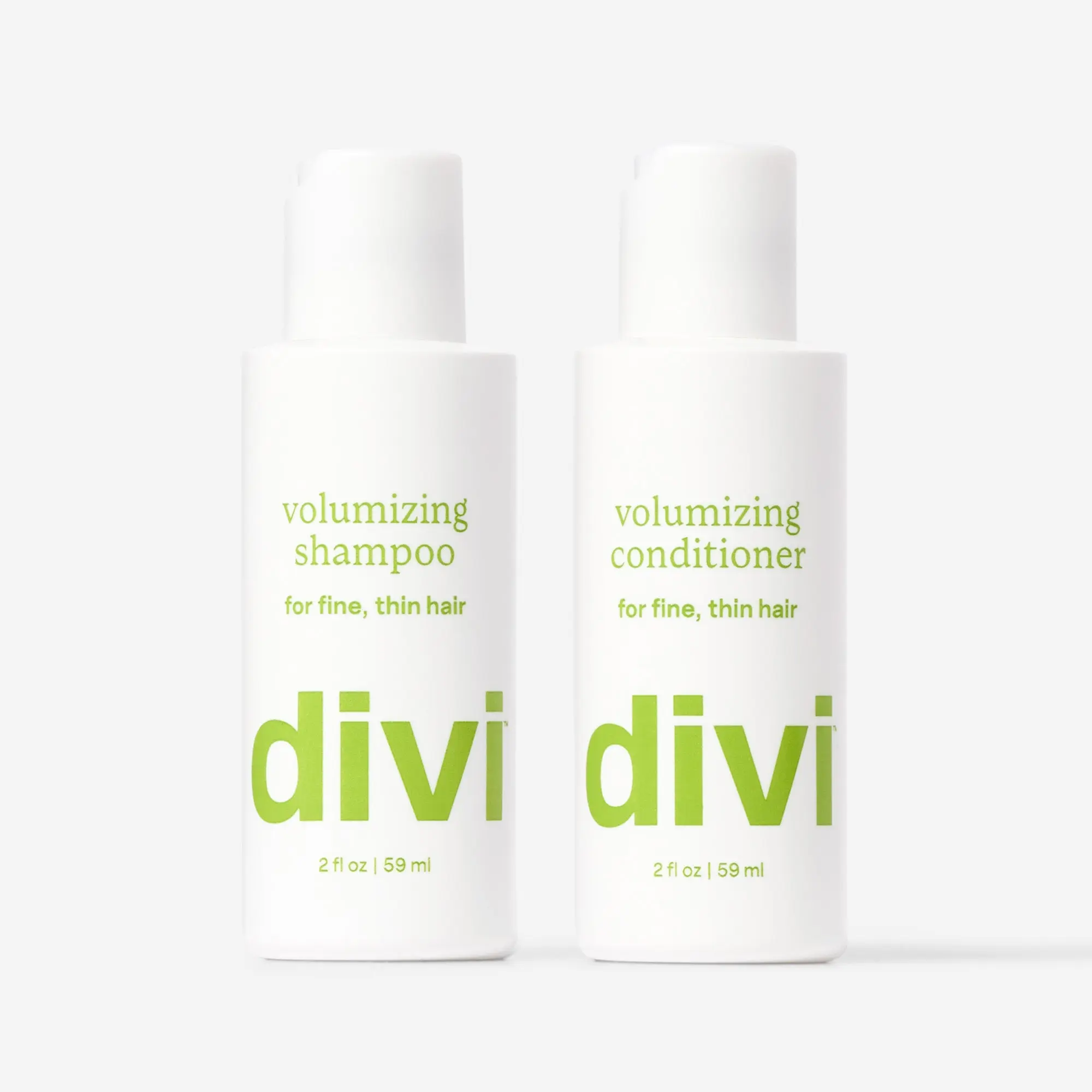 Divi Travel-Sized Volume Duo - Volumizing Shampoo & Conditioner Set for Light, Bouncy Hair, TSA-Approved 2 x 50ml - 1 Pack Cleansing Haircare