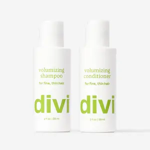 Divi Travel-Sized Volume Duo - Volumizing Shampoo & Conditioner Set for Light, Bouncy Hair, TSA-Approved 2 x 50ml - 1 Pack Cleansing Haircare