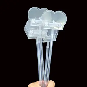 5/15count Clear Balloon Stick Holder with Balloon Clip Reusable Holder Stick Baby Shower Birthday Wedding Decor Balloon Accessories