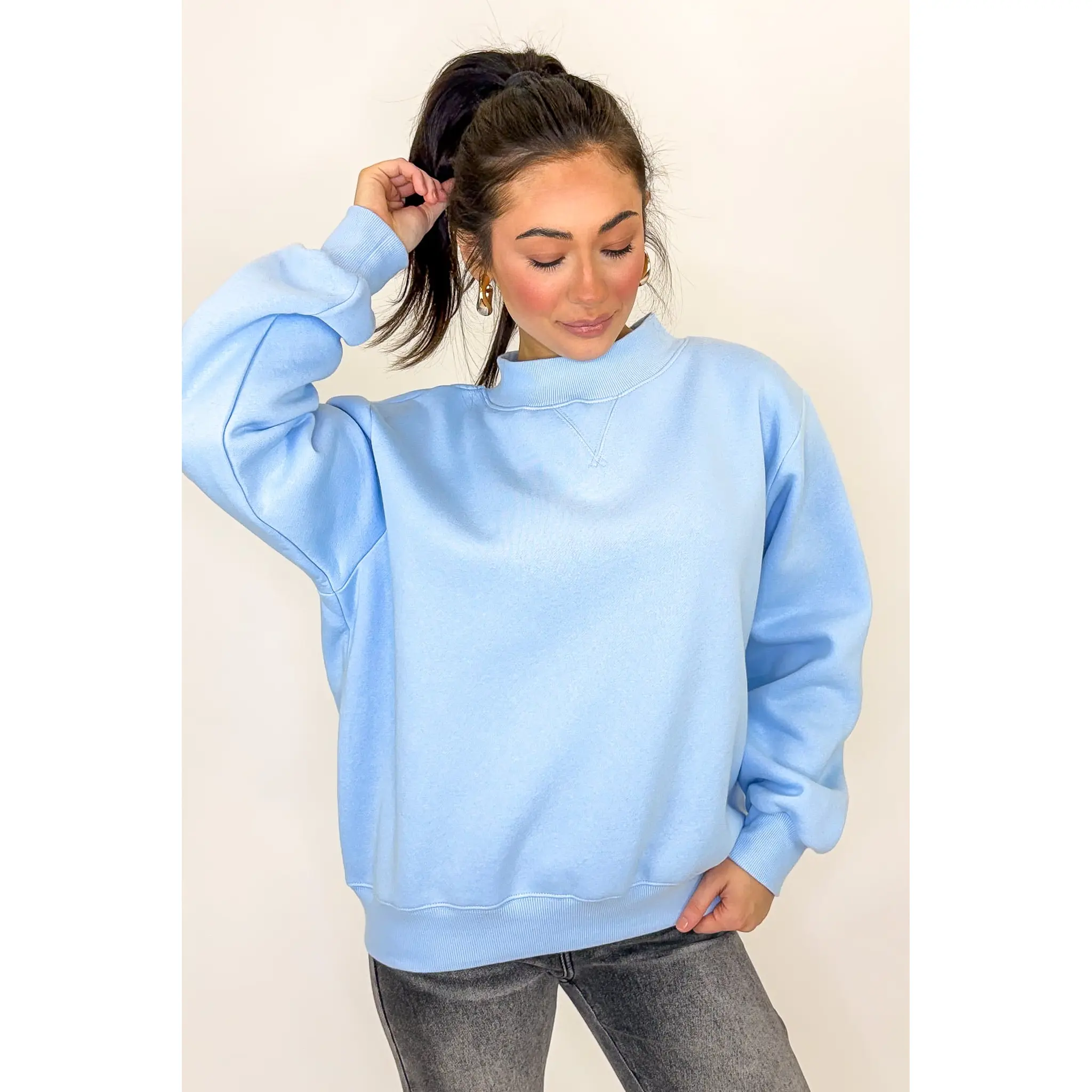 Modern Ease Mock Neck Pullover Modern Ease Mock Neck Pullover