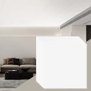 VEVOR Ceiling Tiles, 12-Pack 24x 24 in, Drop Ceiling Tiles Premium PVC Foam Sheet, Fire-Rated Good Flexibility Easy Installation, Ceiling Covering for Home/Office Decoration, Smooth White