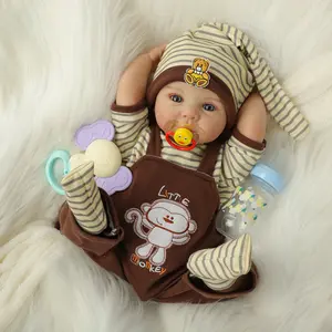 CALiugsi 20" Sweet Smile Lifelike Newborn Baby Doll Full Vinyl Body Poseable Real Life Like Toddler Bebe with Birth Certificate & Feeding Kit Toys Gifts for Kids Age 3+