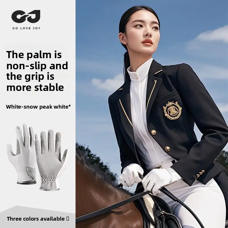 New Equestrian Gloves Training Racing Gloves Riding Gloves Non-slip Ice Silk Sunscreen Gloves Breathable and Wear-resistant Touch Screen