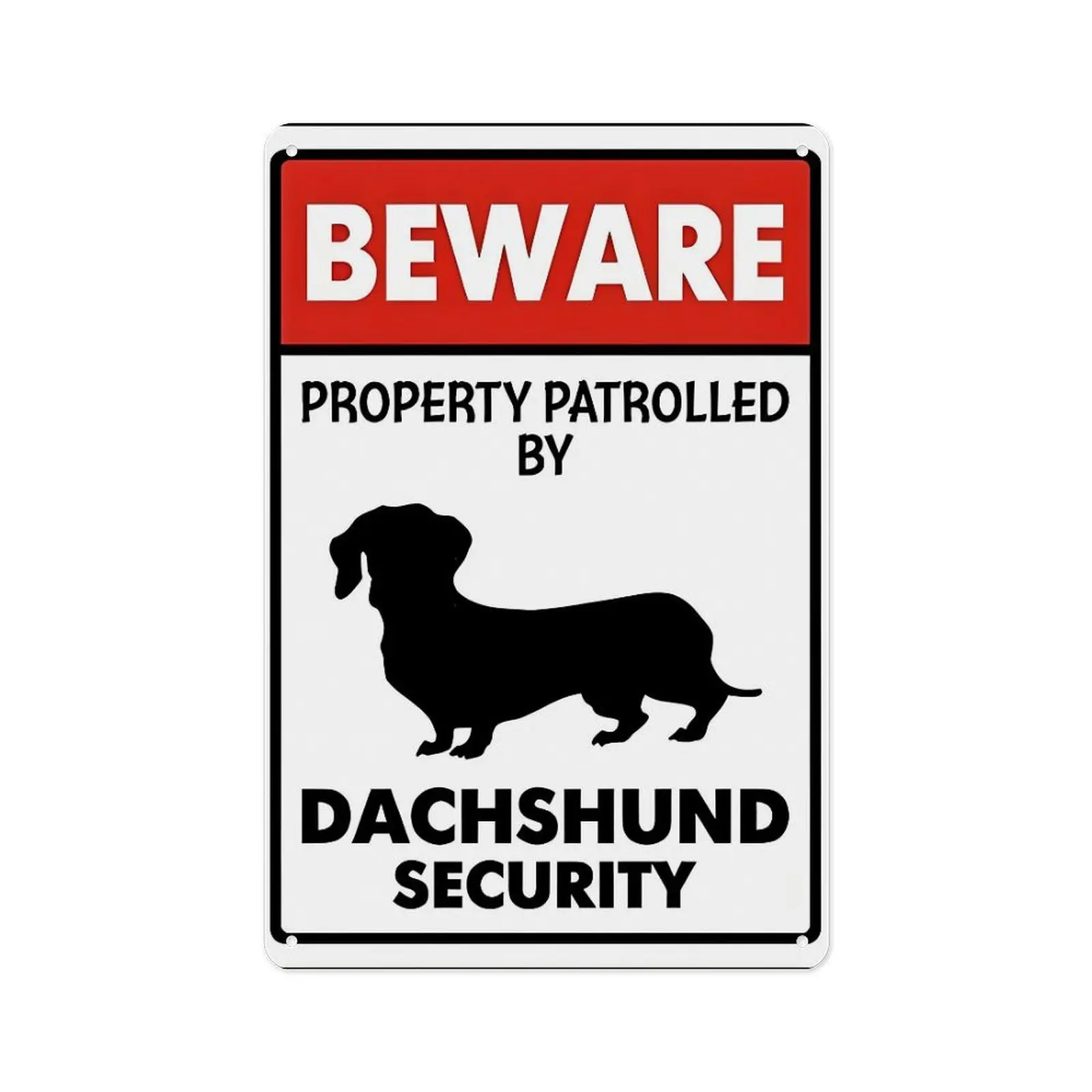 Metal Beware Property Patrolled by Dachshund Security Signs Aluminum Road Tin Signs for Outdoor Coffee Shop bar Club 8x12 Inches Decor Artwork Industrial Steel Palette&Wall Vintage Tin Sign Vintage Humor Metal Sign Vintage Highland Tin Sign