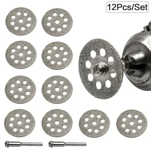 Mini Diamond Cutting Disc Set, 20/22/25/30mm Diamond Cutting Disc, Portable Power Tool Accessories for Wood, Marble & Glass