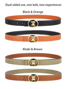 Women's Fashion Casual High-Quality Leather Belt, Dual-Sided Use, Suitable for Various Occasions and, Stylish and Versatile