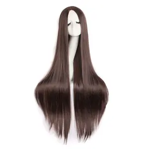 40"/100cm  Soft Straight Long  Wig (Dark Brown)