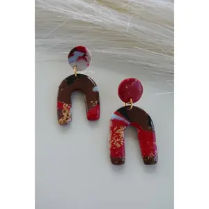 CHOCOLATE DABBLE dangle clay earrings