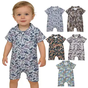 Summer Baby Camouflage Polo Onesie: Trendy Style for Little Ones