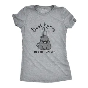 Womens Best Bunny Mom Ever T shirt Funny Funny Easter Sunday Graphic Novelty Tee Funny Womens T Shirts Cute Vintage Fashion Casual Ladies T-Shirt Gift Easter Tops for Women Funny Mother's Day Top Women's Light Grey