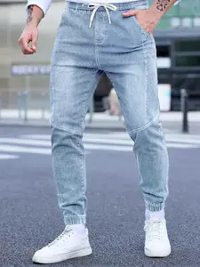 Men's Spring Summer Thin Denim Cargo Pocket Pants, New Arrival 2026 Casual Streetwear Workwear Jogger Jeans, Plain Pocket Jeans, Comfortable Men's Fashion Bottoms