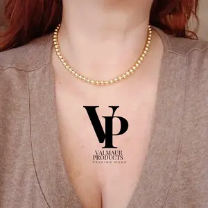 Valmaur Products Luna Dorada Necklace Luxury Jewelry for Women Elegant Gold-Tone Beads Design
