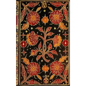 Antique Vintage Composition Notebook, Paperback Cover with Leather Bookbinding Design, Black and Yellow with Red and Orange FlowersNotes for Home Work ... Lined Paper, Perfect Gift and Decor Display Paperback – January 26, 2025