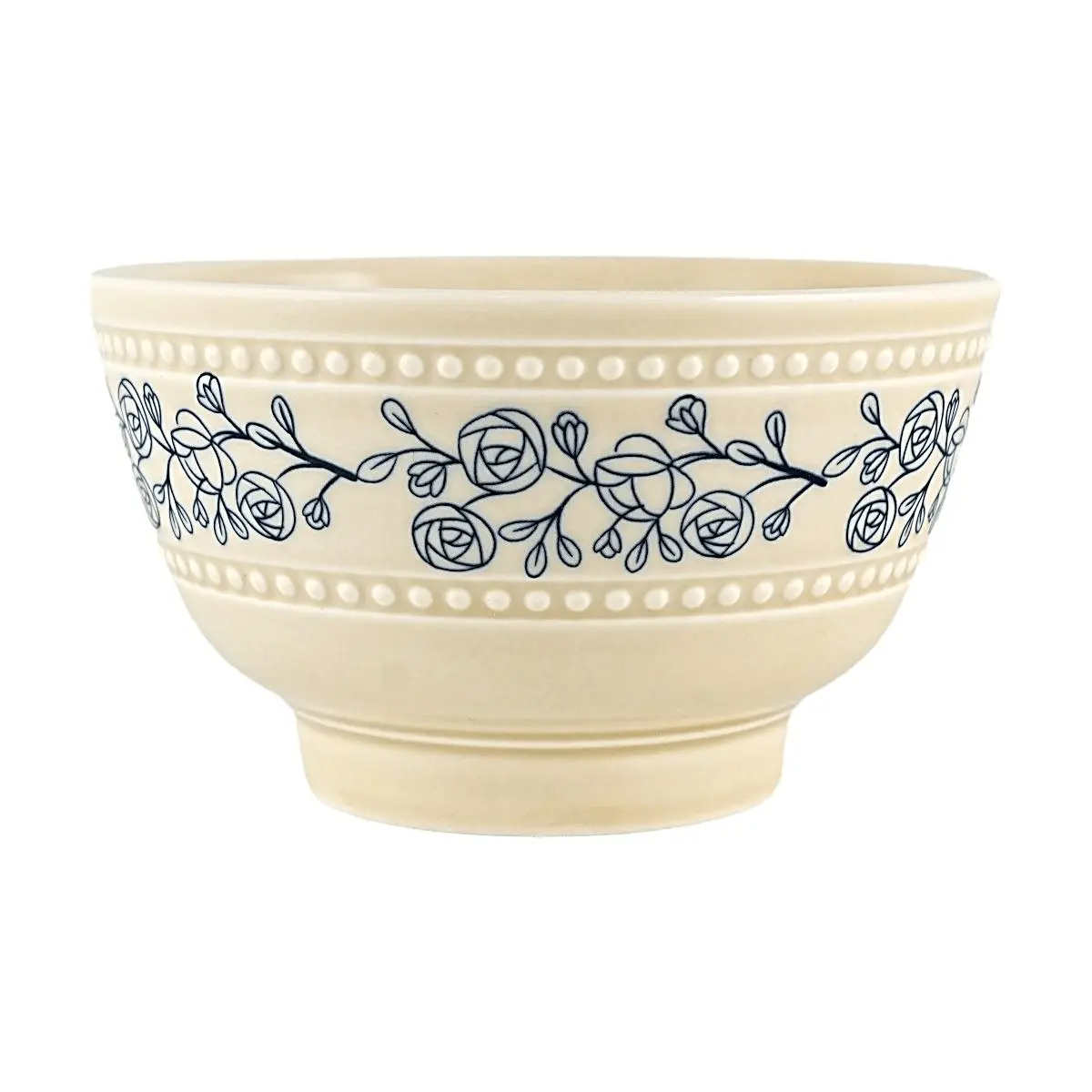 Glaze Story Classic Romantic 5-In Kitchenware Ceramics Bowl - French Vintage Rose Ceramic Food Bowl, Retro Tableware for Ice Cream, Snacks