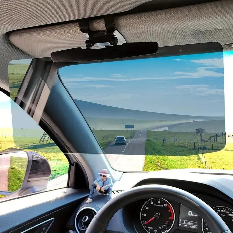 Polarized Sun Visor Extender for Car, Night Driving Visor Anti Glare Car Visor Extension, Angle Adjustable Sun Blocker Visor for Car Windshield, Car Windshield Sunshade