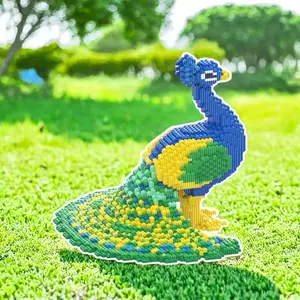 Blue Peacock 3D Puzzle Building Block Creative Decoration, Perfect Gift for Birthday Halloween Valentine Christmas Eve Home Decor DIY Lover