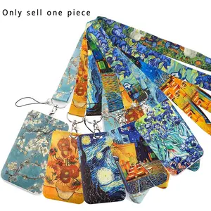 Retro Van Gogh Oil Painting Neck Strap Women Lanyard for Keys Keychain Badge Holder ID Credit Card Pass Hang Rope Lariat Mobile Phone Charm Accessories Keychain Accessory Teachers Students Gifts Handmade Keychain