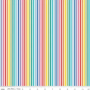 Rainbow Stripe Fabric 1/8" spacing