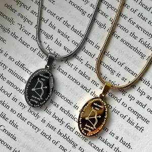 archer bow and arrow back-to-back necklace