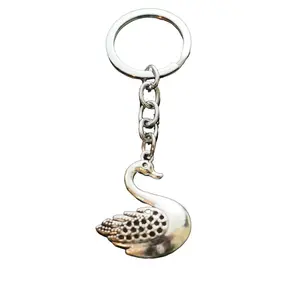 Swan Keychain Silver Pendant Charm Key Chain Love Gift