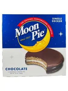 Moon Pie Single Decker - Chocolate. The Original Marshmallow Sandwich, 12 Pies