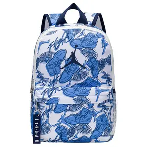 Jordan Print Pattern Casual Polyester Backpack for Men and Women in Blue