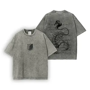 Skeleton graphic design for Ellen Yeager from Attack on Titan--Short Sleeve Cotton Unisex Retro wash Tee