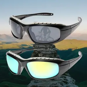 2 Pairs Motorcycle Padded Foam Wind Resistant Riding Glasses Sunglasses No More Glare!  Sport Polarized Sunglasses for Biking & Hiking
